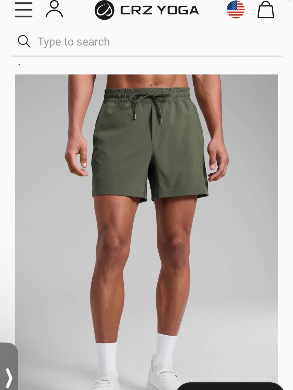CRZ YOGA Men's Athletic Shorts in Olive